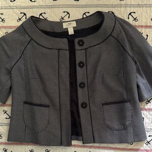 LOFT Checkered Black and White Blazer